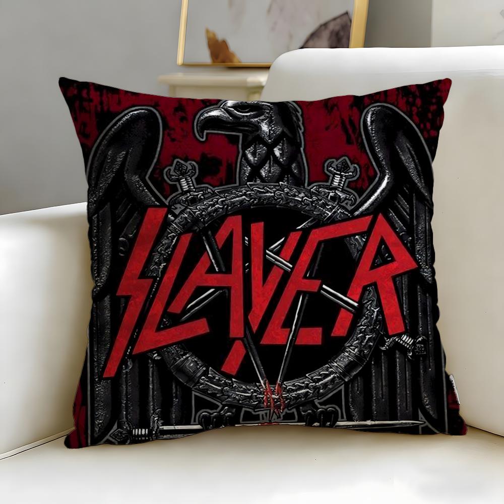 classic band Slayer Cushion Cover Soft & Easy-Wash Pillow Case – Versatile for Couch, Bed, Travel and Office