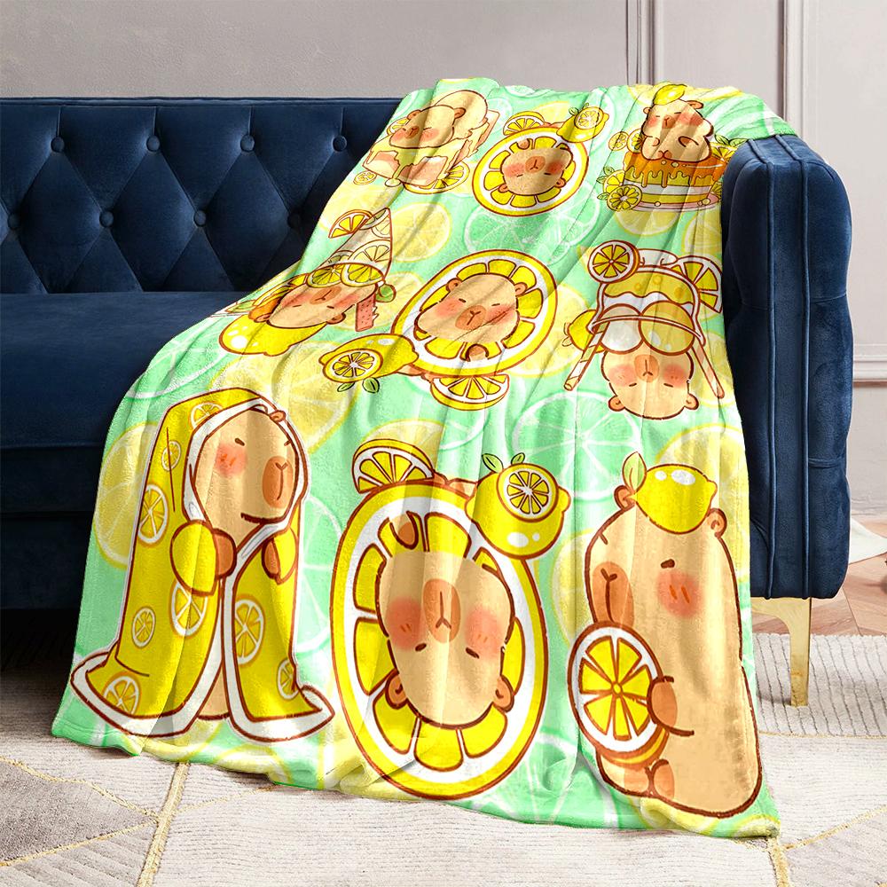 17 Styles Capybara Cartoon Print Blanket Warm Soft and Comfortable Home Travel Blanket Sofa Bedding Camping Blanket for Gifts