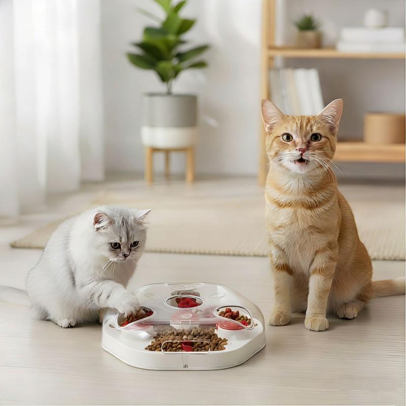 Cat Puzzle Feeder Toy - Slow Feed Interactive Maze Dry Food Treats ABS Material Indoor Use