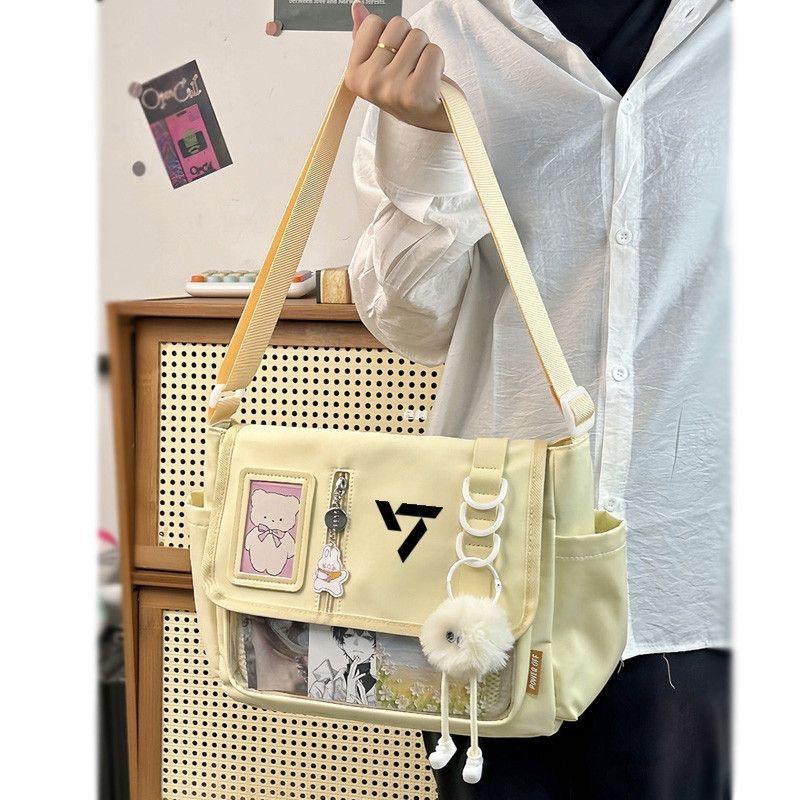 Y2K Japanese Harajuku School Bags for Teenage Girls New 2025 Transparent Itabag Crossbody Bag DIY Badges Display Plate Ita Bag