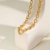 High Quality Heart-shaped Buckle Necklaces for women, Punk Coarse Rolo Chain Necklace,Stainless Steel Jewelry Gift