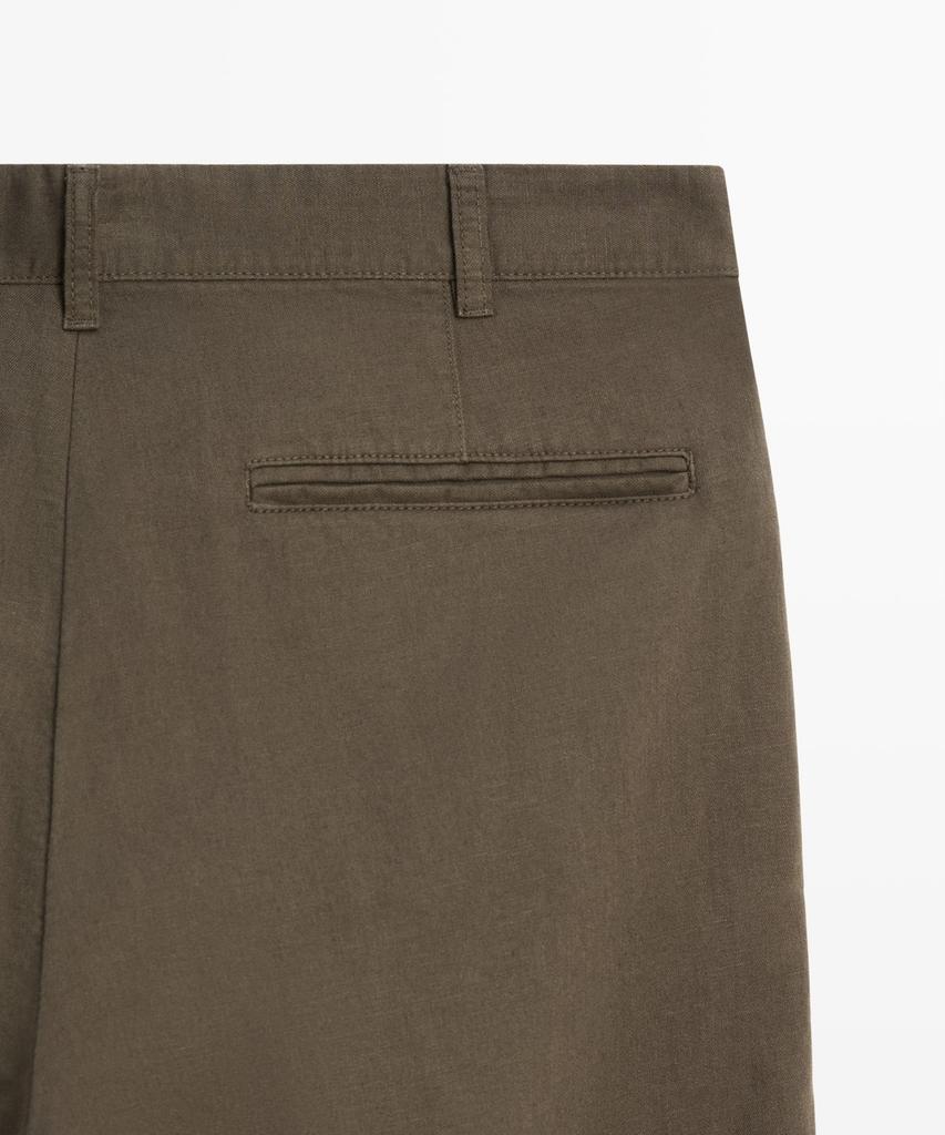 Masimodutti Linen Cotton Straight Fit Pants