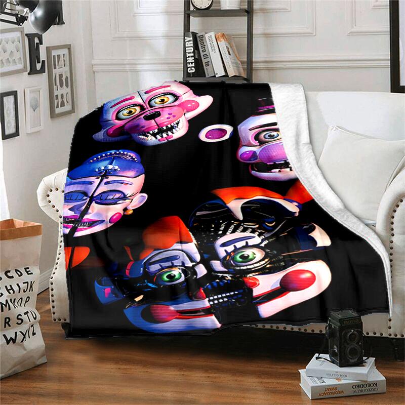 1pc Blanket Five Nights at Freddy's2 Print Design, Lightweight Blanket for Sofa, Bed- Soft &Warm, Gift for All Seasons like Christmas, Halloween