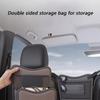 Leather Automotive Storage Pocket with Tissue Holder for Seat Gaps to Securely Hold Phones Drinks and Other Accessories
