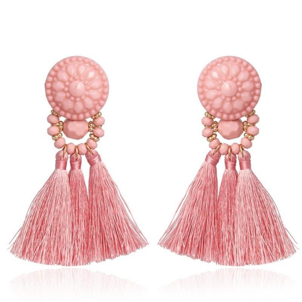 Neue Lange Quaste Geometrische Ohrringe Bunte Elegante Lange Ohrringe Böhmischer Stil Ohrring Damen