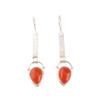 Carnelian Gemstone 925 Sterling Silver Jewelry Handmade Pear Shape Earrings 2.3" EE-166-19