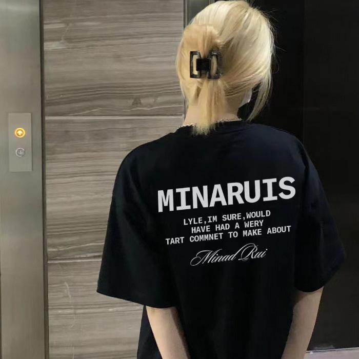 

Белая футболка из чистого хлопка в американском ретро-стиле, женская, с коротким рукавом, летняя, средней длины, свободная, с приспущенным плечом, парная футболка-топ S