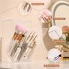 Acrylic Makeup Brush Holder with Slanted Flip-Top Lid Clear Dustproof 17-Slots Cosmetic Makeup Brushes Organizer Storage Box