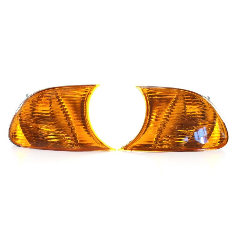 Pair Turn Signal Blinker Side Corner Light Lamp Front Fog Light For BMW E46 2-Door 1998-2001 63126904299 63126904300