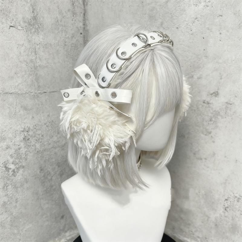 Punk Ear Warmers Protection Plush Fluffy Y2K Harajuku Wind Dark Warmth Ear Muffs Ear Cover Costume Props Party Accessories