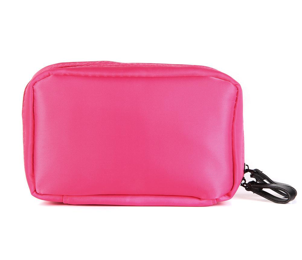 

Cosmetic Bag Nylon Multigrid Simple Makeup Pouch Digital Storage Bag Stylish розовый