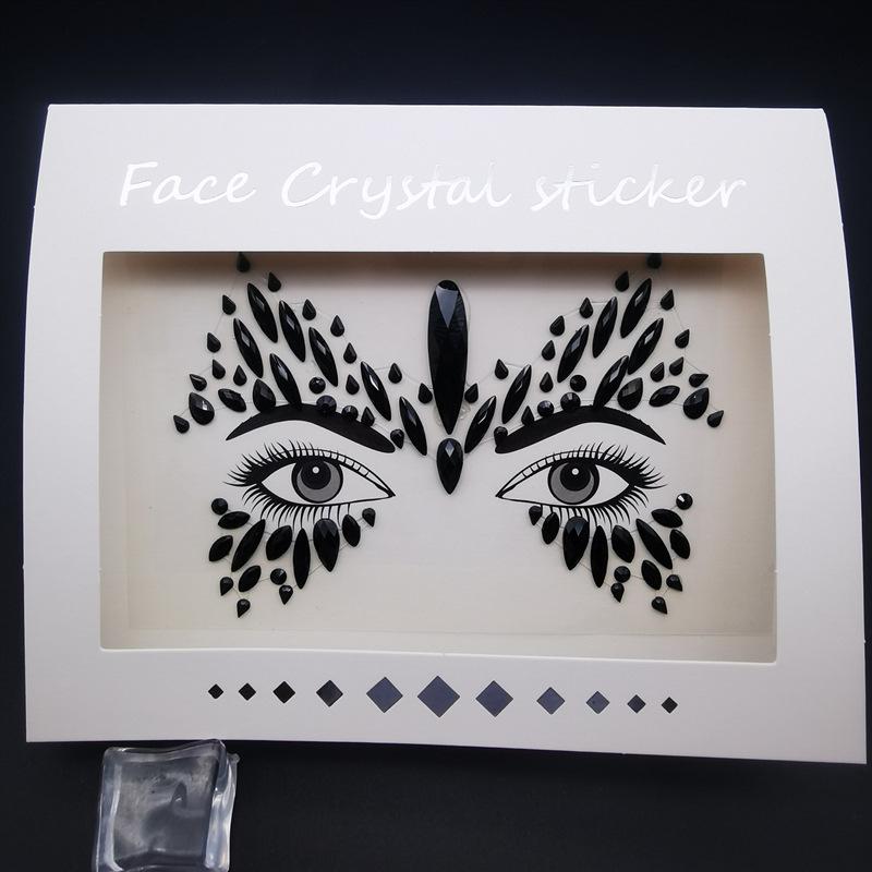 Cat Face Masquerade Rhinestone Stickers & DIY Jewelry Ring for Makeup