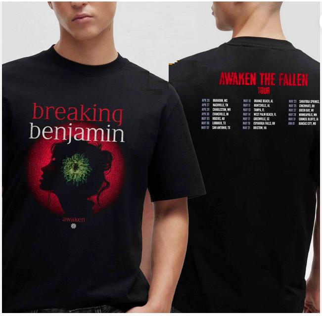 

Breaking Benjamin Awaken The Fallen 2025 Tour Dates Two Sided Unisex T-Shirt Unisex T-Shirt L