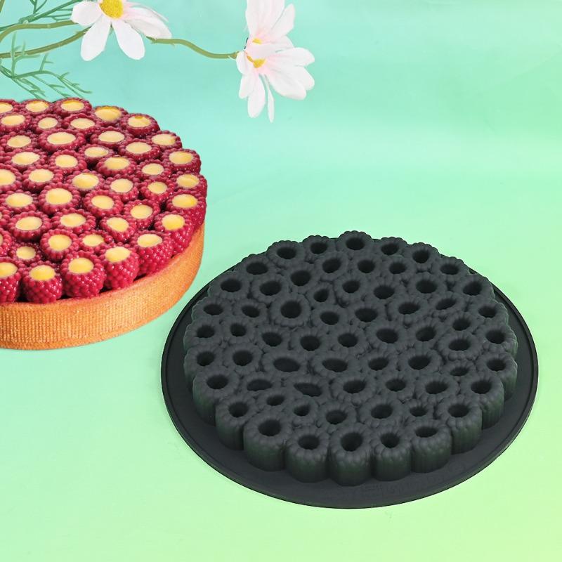 3D Himbeer-Tarte Silikonform DIY Französisches Dessert Marmeladen-Tarteboden Mousse Schokolade Gebäck Süßigkeiten Kuchen Dekoration Backform