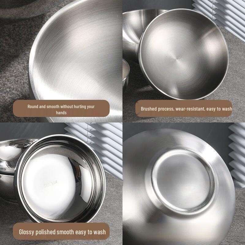 ZISIZ 304 Stainless Steel Insulated Soup Bowl Set (20cm)
