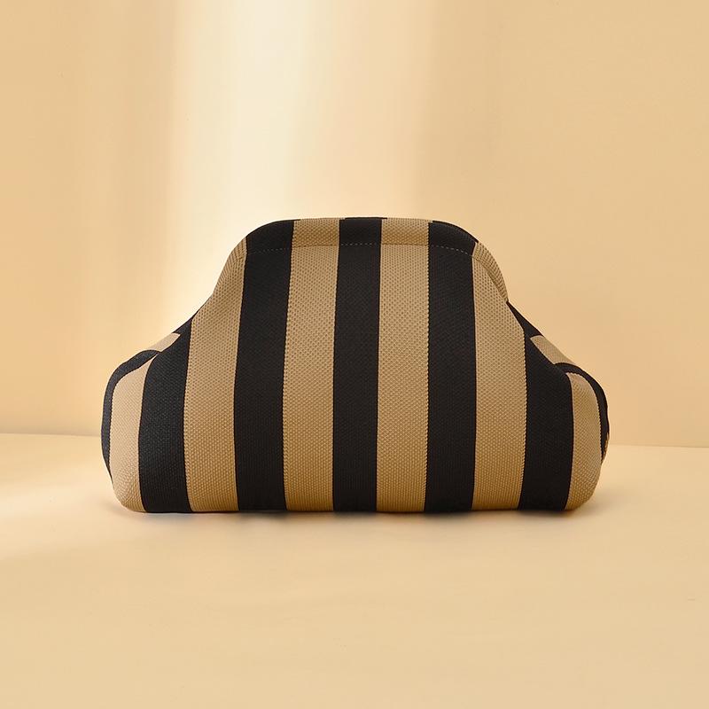 

Клатч из полотна люкс с полосатым вязаным узором и облачным цветом 30x20x9cm