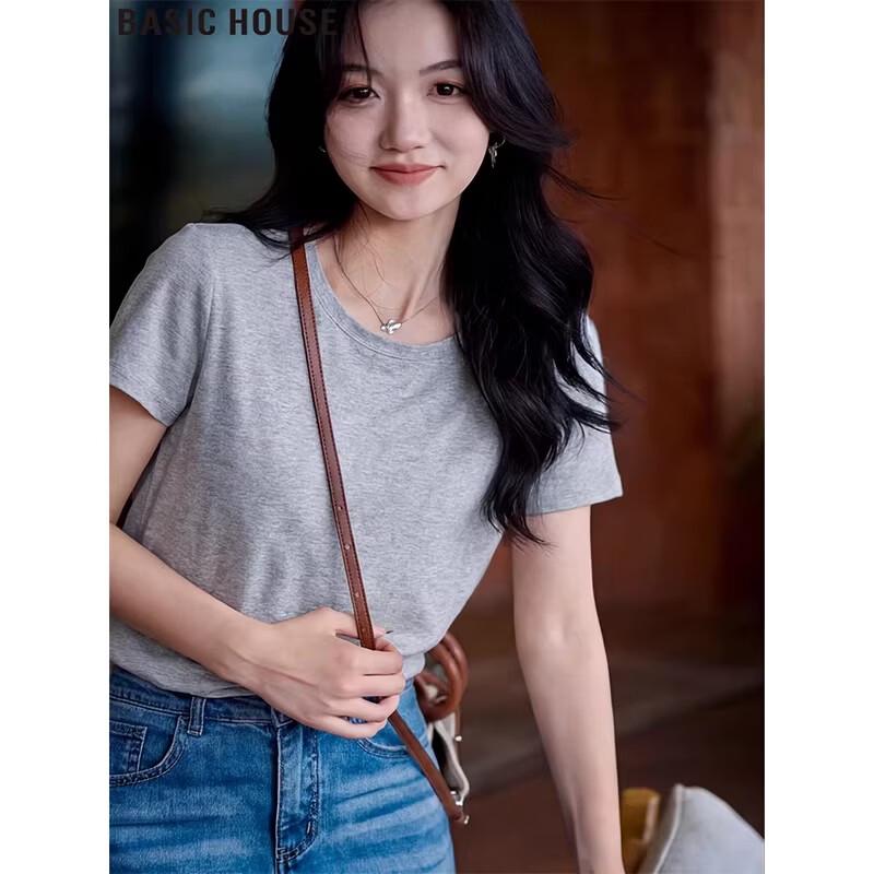Basic House Women s Crew Neck Short Sleeve T-Shirt M