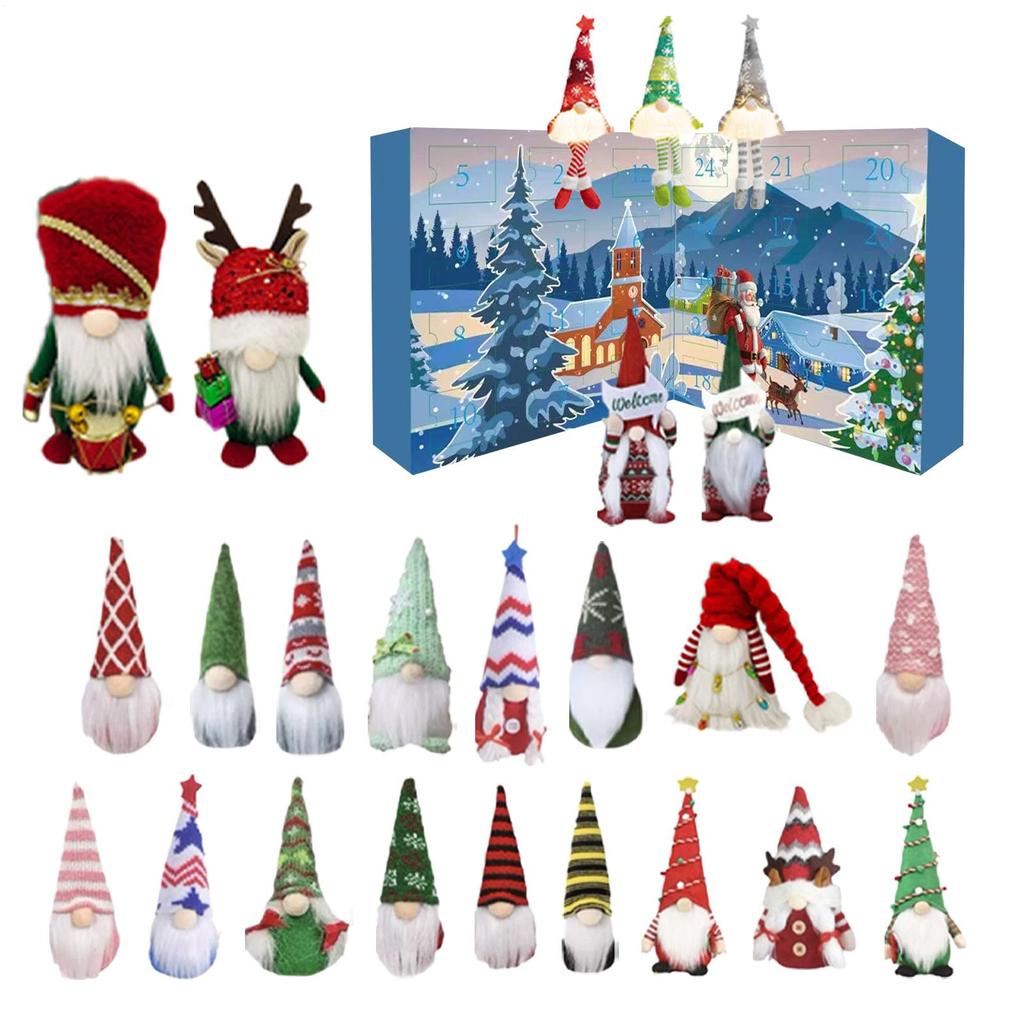 2025 Countdown Calendar Gnome Advent 24-day Christmas Gnome Dwarf Dolls Advent Cute Dwarf Dolls Countdown Calendar Desktop Decor