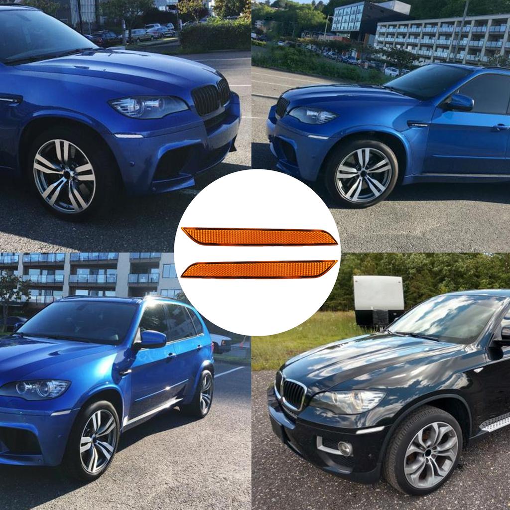 2Pcs Side Marker Light 63147187087 Front Bumper Reflector Lamp for E71CelsiusX6CelsiusE70CelsiusX5M