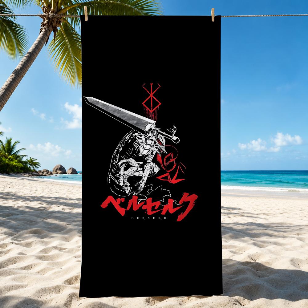 Berserk Japanese Anime Cool Towel Beach Towel Quick Dry Absorbent Bath Towel For Swimming Gym Camping Outdoor Sunbathing