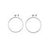 Korean Ins Style Rear-hanging Large Plain Ring Earrings for Women's Exaggerated Temperament Earrings, Cold Wind Earrings