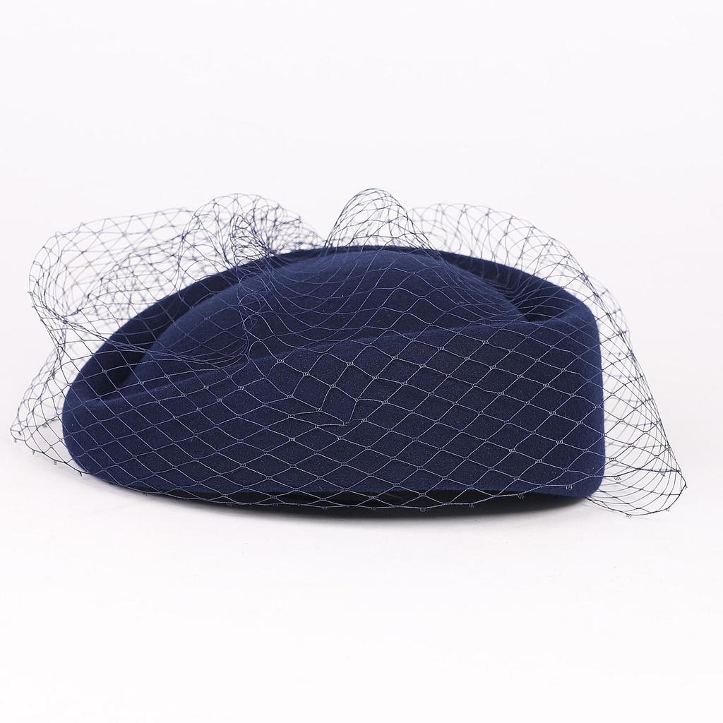 Pălării Fascinator pentru Femei Pălărie Vintage Anii 60 Lână Pălărie Stewardesă Pillbox Pălărie Bază Fascinator Cocktail Lacrimă