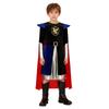 Jungen Ritterkostüm Metallischer Glanz Patchwork-Oberteil Hinten Unsichtbarer Reißverschluss Langarm Abnehmbarer Umhang Cosplay Outfit