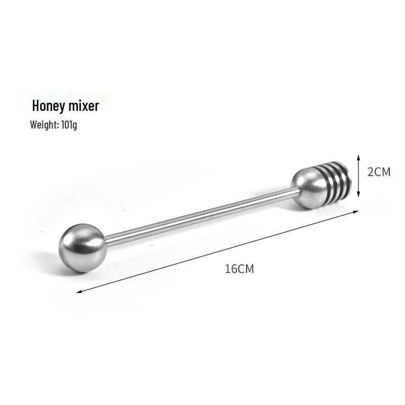 304 Stainless Steel Honey Stirrer with Beaded Handle