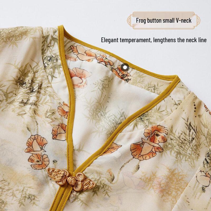 PaSiTe Summer New Chinese Style Embroidered A-Line Cheongsam Dress