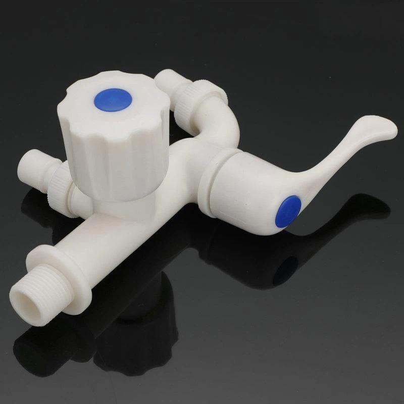 1Pcs G1/2 Inches Plastic Dual Outlet Water Tap With Independent Control Hose Adapters For Washing Machine Garden Use