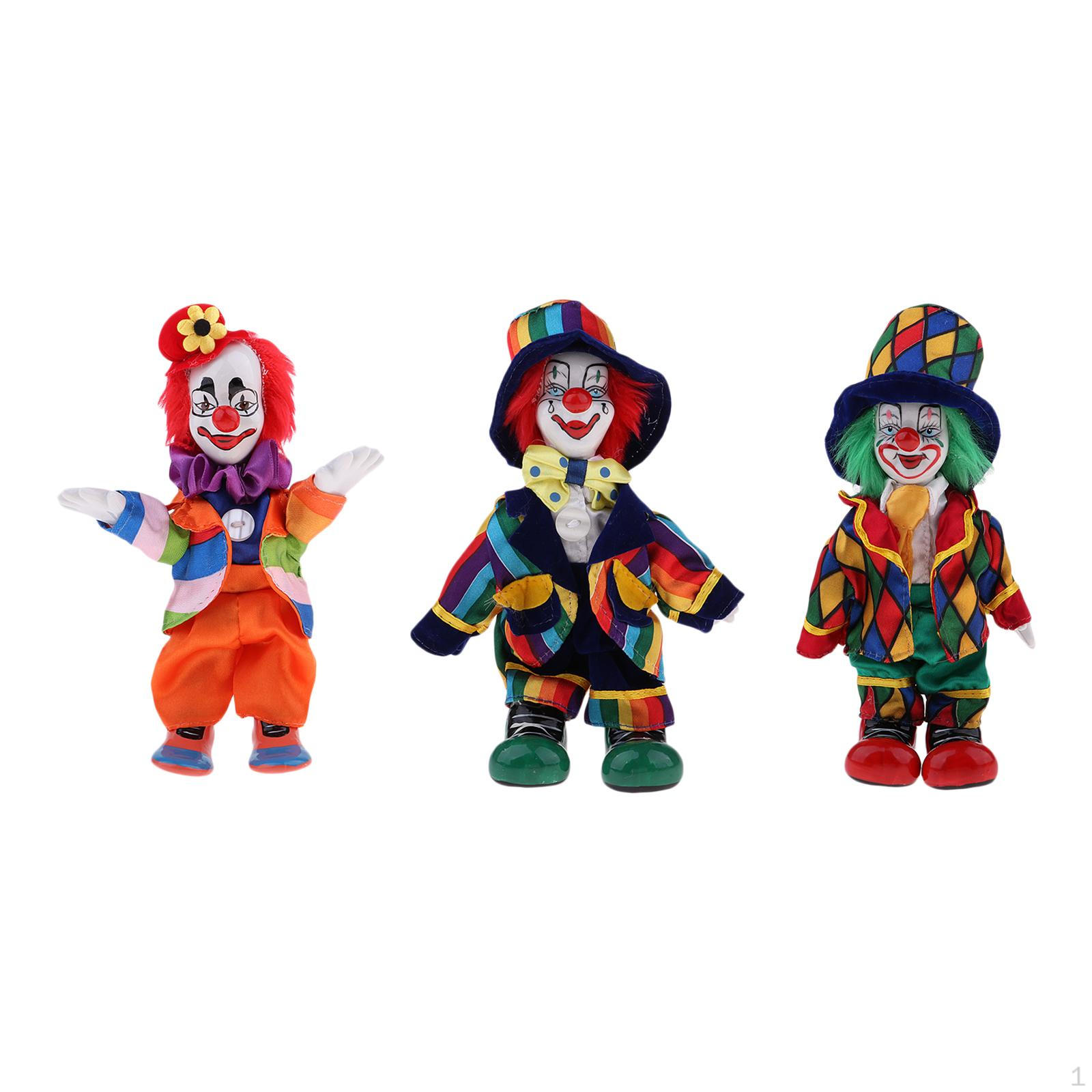 

Фарфоровые куклы Арлекин, забавный клоун, игрушка, подарок, 3 шт., зеленый/красный/оранжевый