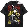 Anime ONE PUNCH-MAN Zombieman T Shirt For Men Clothing Vintage Washed Cotton Oversized T-shirt Manga Printed Y2k Tees Tops