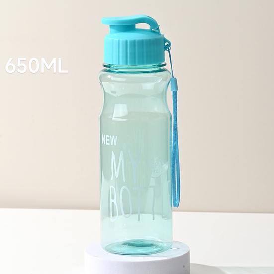 Yousheng 650ML Water Bottle Food Grade Large Capacity Portable Fitness Sports Water Jug with Lanyard Outdoor Supply