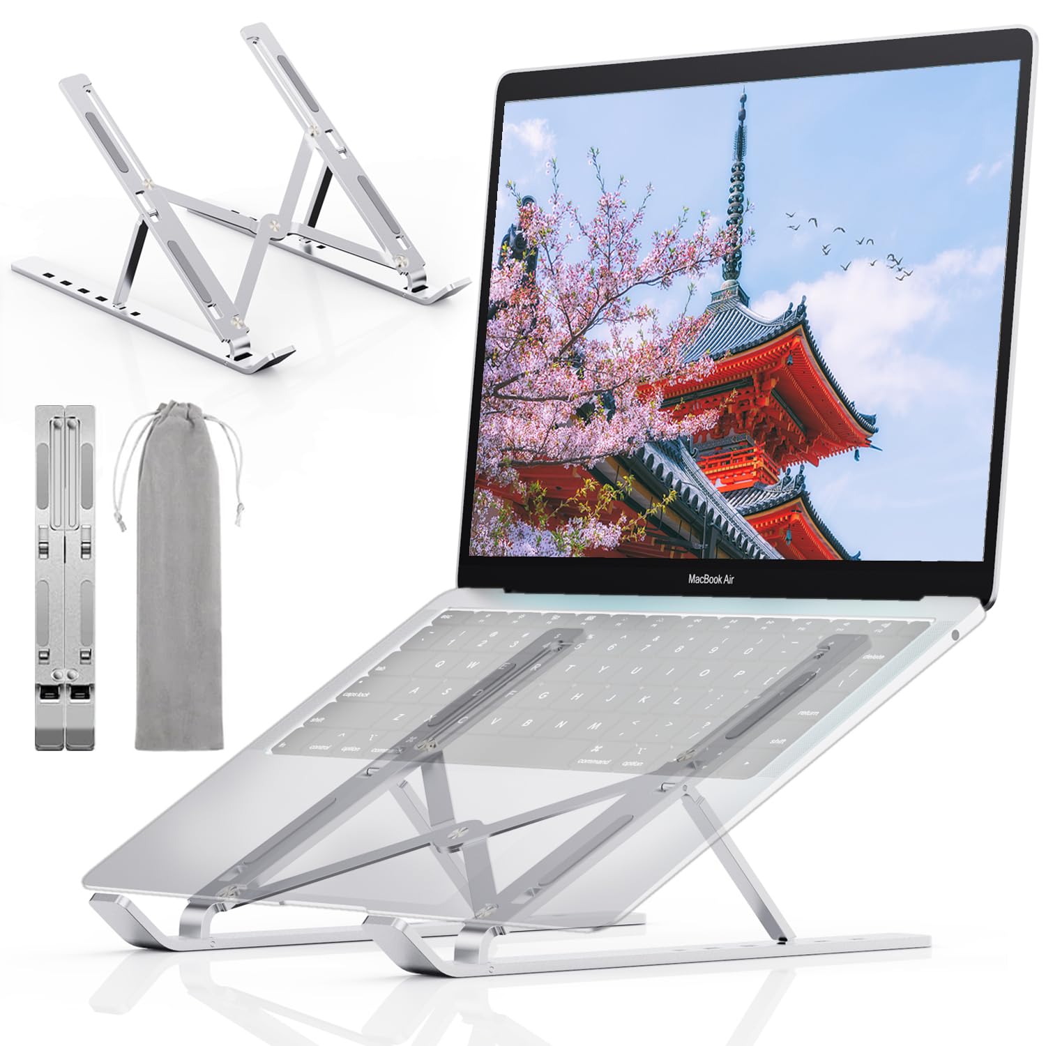 

ZEEKK Laptop Aluminum Alloy Tablet Heat Ergonomic Height and Angle Suitable for Compatible with inch Laptops Stand, Stand, Foldable, Lightweight,