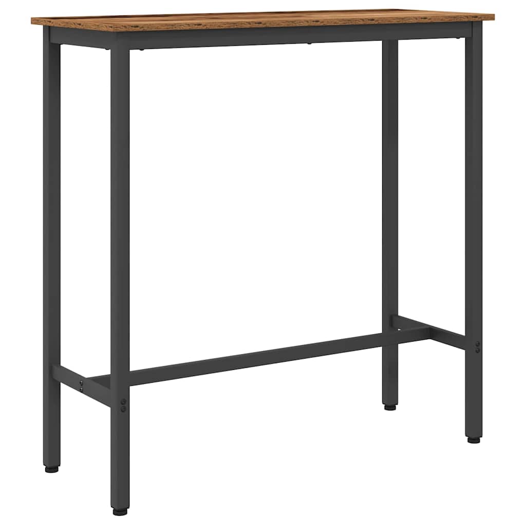 Vintage Wood Table 100 x 40 x 100.5 cm Engineered Wood and Steel