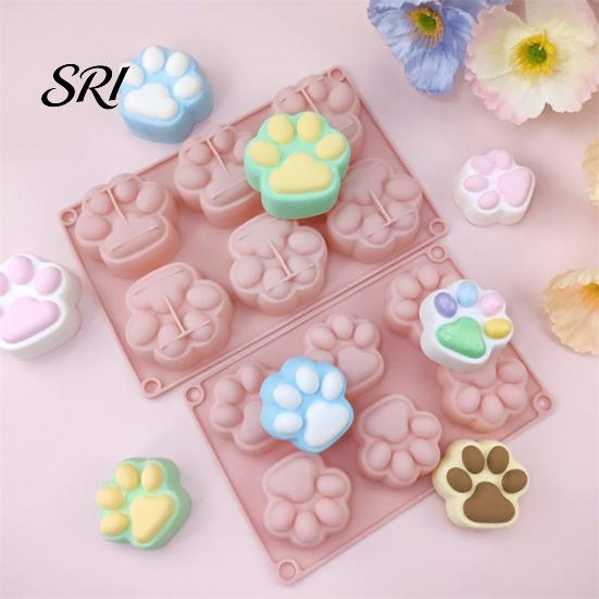 Baking Mold For Desserts Cat Paw Silicone Food-Grade Chocolate Mousse Cake Easy-Release Handmade Soap Reusable for DIY Dessert Decompression