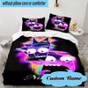 3PCS Custom Name Neon Rick Artwork Bedding Set, Including 1pc Duvet Cover And 2pcs Pillowcases, Suitable for Dorms and Bedrooms Gift