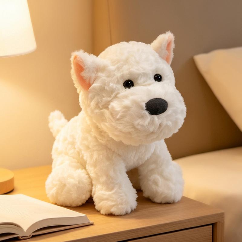 20cm Cane West Highland Bianco Terrier Peluche Morbido Cucciolo Giocattolo di Peluche Riempito Animale Realistico Bambola Rassicurante