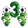 Green Lawn Football Latex Balloon & Foil Number Set for Baby Birthday Party Decoration