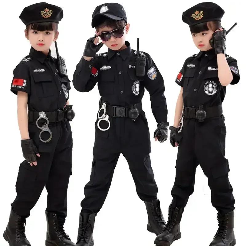 Nieuwe Kinderen Jongens Meisjes Grappige Politieagent Kostuums Kinderen Politie Uniform Cosplay Kleding Pak Halloween Party