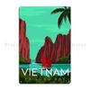 A Vintage Travel Illustration of Ha Long Bay Vietnam Metal Plaque Party Garage Club Design Pub Wall Decor Tin Sign Poster
