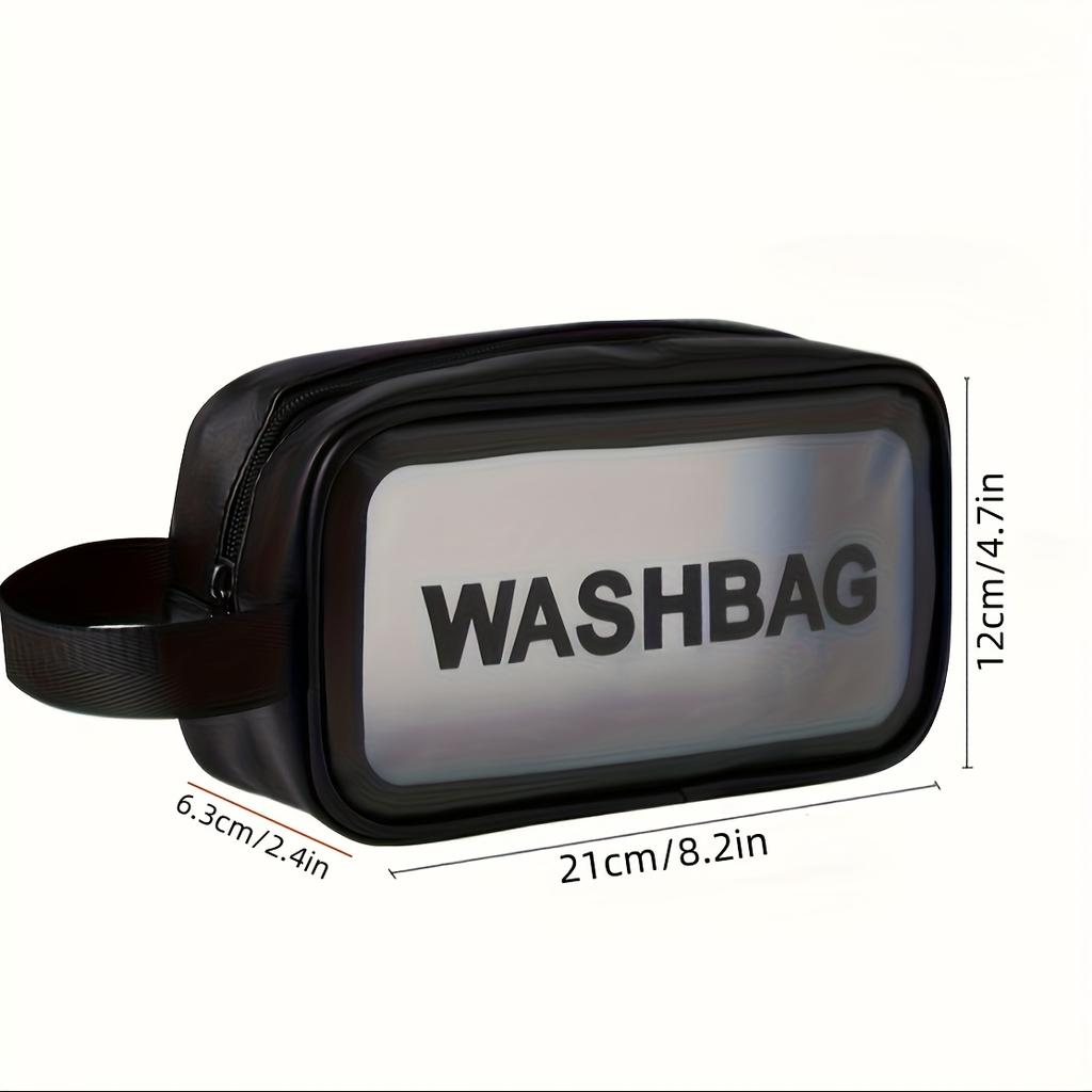 Waterproof Transparent Frosted Toiletry Bag for Men & Women Portable Travel Makeup Organizer Durable Rectangular Design Toiletry Travel Bag