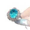 [Ice Sea Realm] Light Luxury Wind Explosive Autumn Wave Blue Haute couture Ring Light Luxury Temperament Thousand Gold Advanced Sense Finger Ring