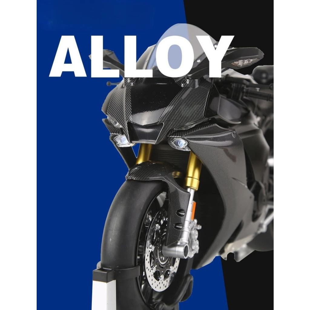 Symulacja 1/6 Yamaha R1M Metalowy Malowany Model Motocykla Dźwięk Światło Kolekcja Zabawka Motocykl Prezent dla Chłopaka Miniaturowy Samochodzik