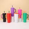 Cross-Border 40oz Car Cup 304 Stainless Steel Large Capacity Thermos Cup with Handle, Cold-Keeping Vacuum Straw Ice Cup