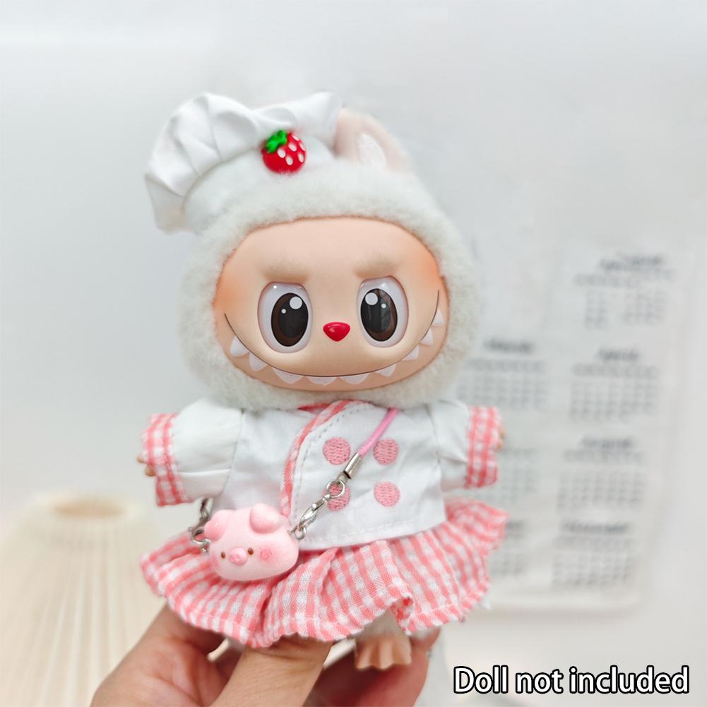 Miniature Colorful Heart Dress Set for 17cm Labubu Dolls Cute DIY Doll Clothes Fashion Accessories Lovely Outfit Gifts for Girls Friends