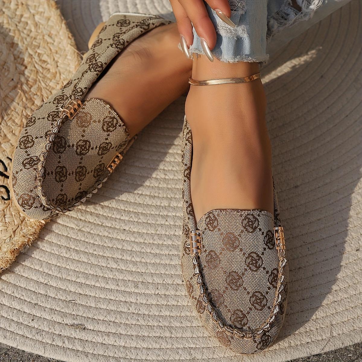 

Женские туфли на плоской подошве с цветочным узором, повседневные туфли без застежек с закрытым носком, легкие и удобные туфли 44