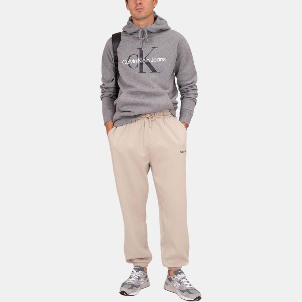 Calvin Klein Letter Print Hooded Long Sleeve Sweatshirt Men Sweatshirt Gray J30J320934-P2D