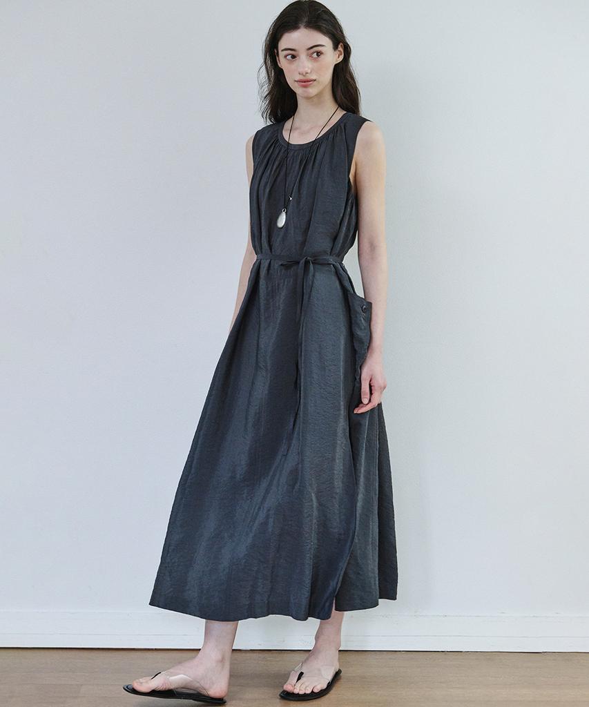Marop 7106 Sleeveless Long Dress (Dark Gray)