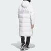 Adidas Puffy Long Down Jacket 530 Logo Print Sports Casual Hooded Down Coat Men Jacket White IV7559